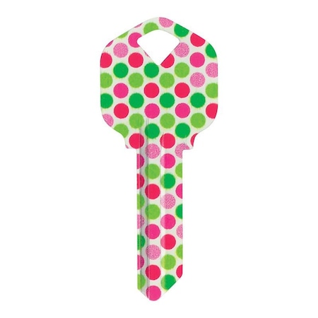 Hillman HILLMAN Wackey Polka Dots House/Office Universal Key Blank KW1 Single 89028